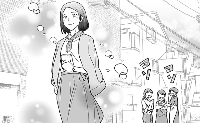 無難な服でことに陰口を叩くママ友