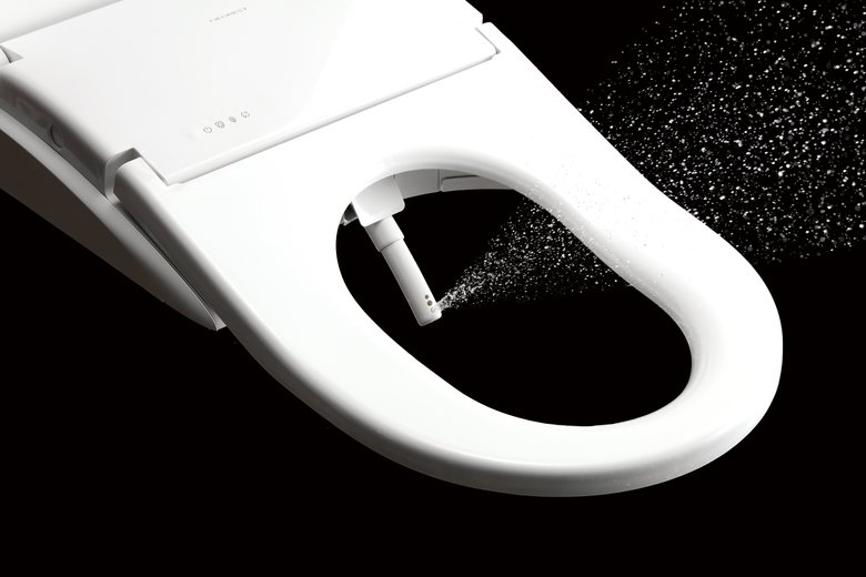 TOTO独自の「ビデ洗浄」より広範囲をやさしく洗える「ワイドビデ洗浄」の水圧や角度