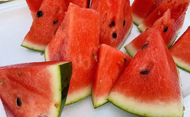 Negiccoが差し入れでもらった新潟県産のスイカ