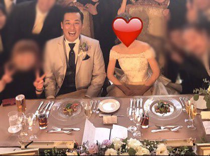 2018年2月、結婚式披露宴にて