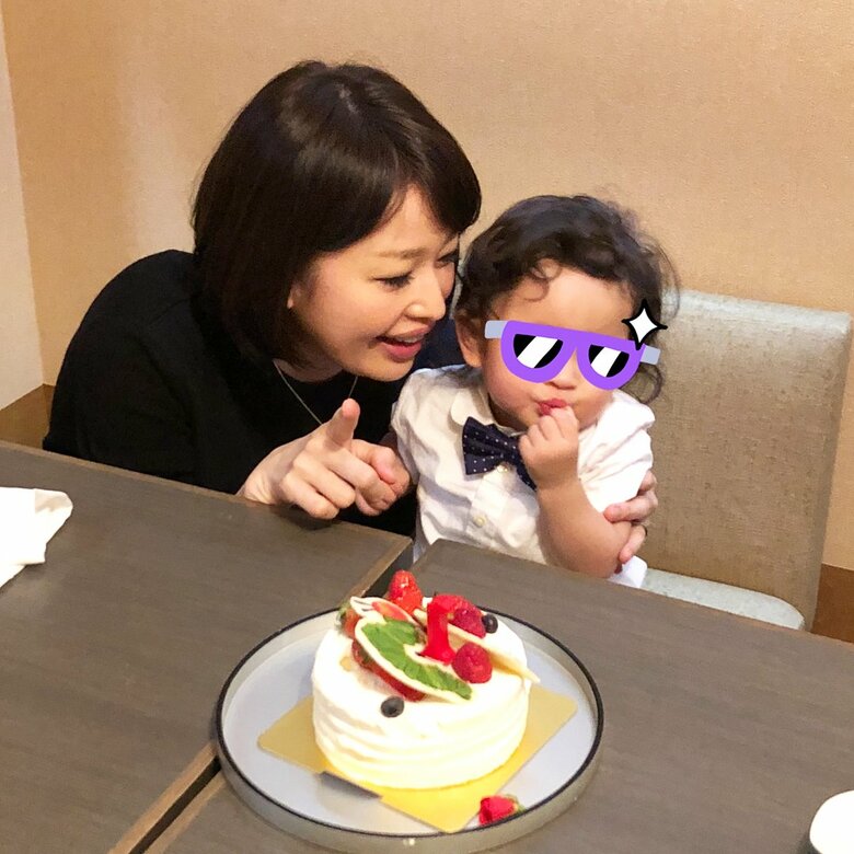 息子1歳の誕生日にお祝い