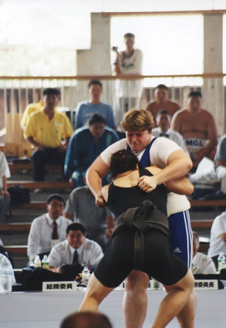 世界大会では自分よりも大きな相手と戦った