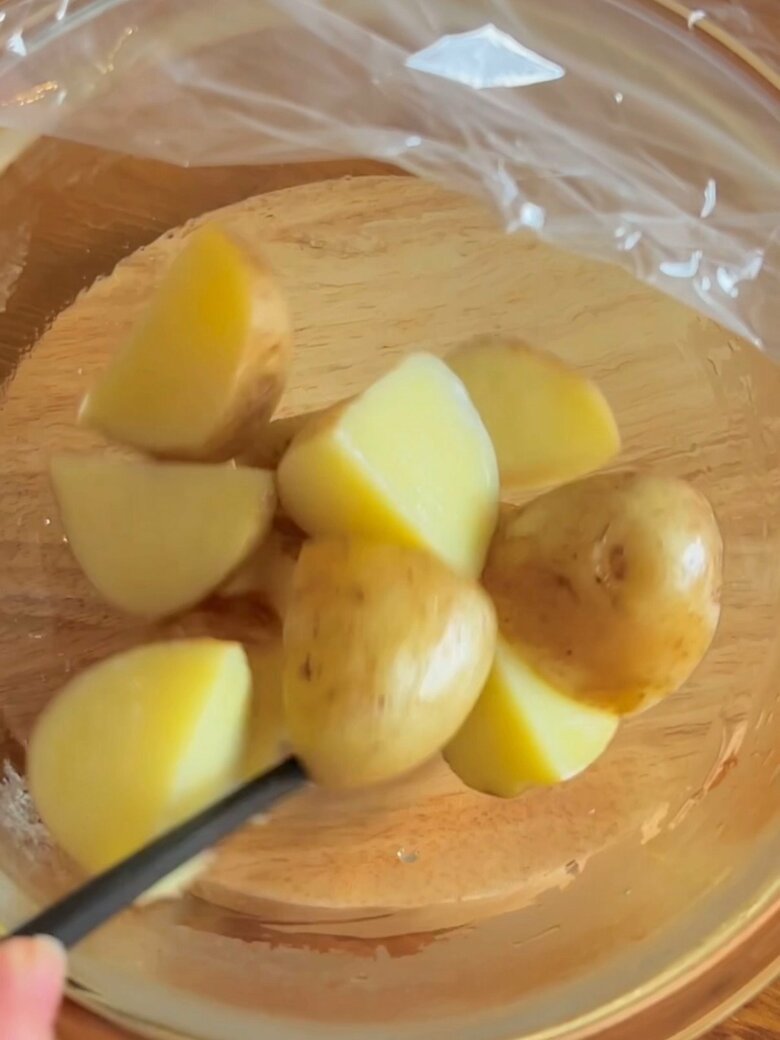 上下入れ替えるように混ぜ、再度加熱