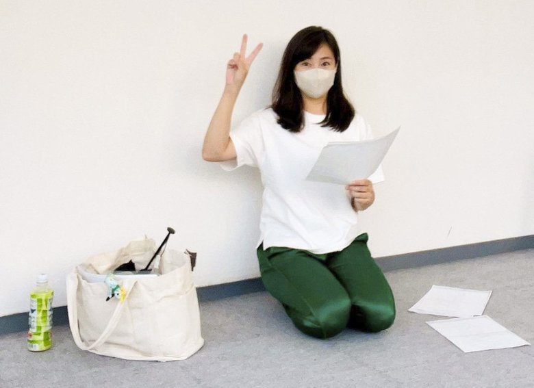 演技の稽古をする吉永さん