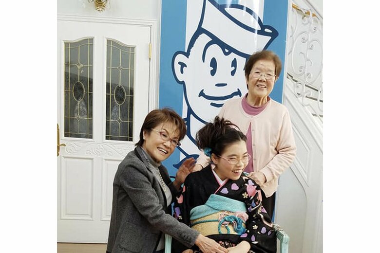 成人式のお祝いの記念ショット