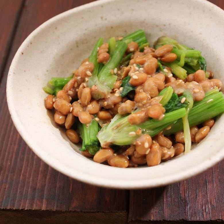 ほうれんそうの軸の納豆あえ