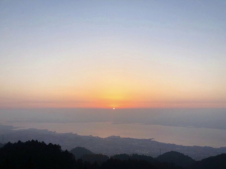 琵琶湖を一望できる比叡山延暦寺からの眺め