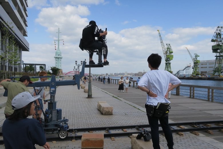 神戸市でのロケ撮影の風景