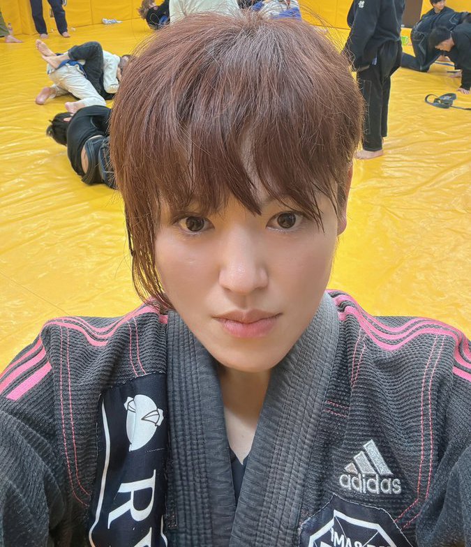 道着姿で練習中の1枚