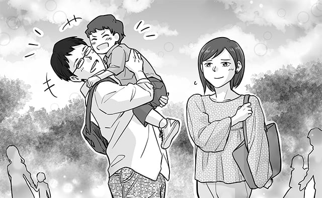 家族で外出する時は良きパパになる夫