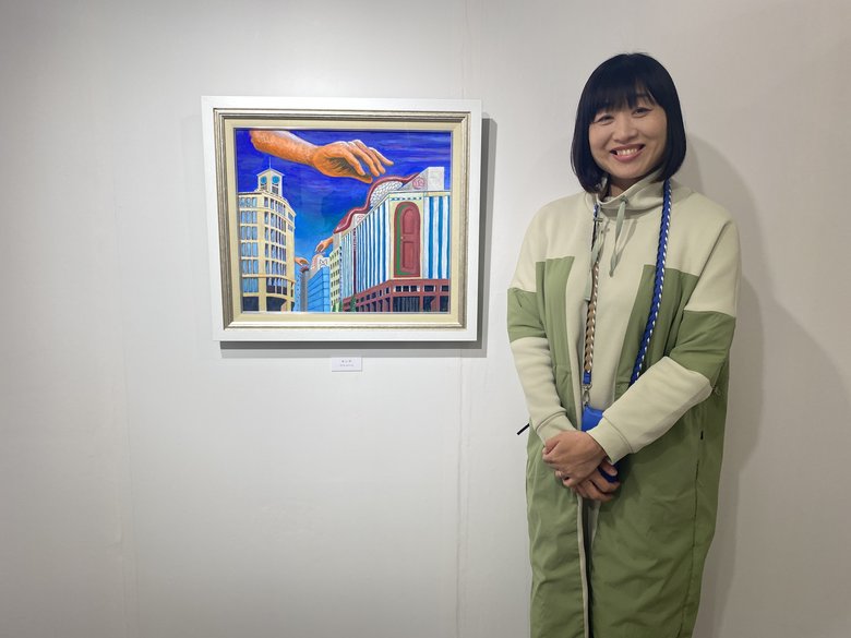 「これは目を奪われる」山崎静代さんが描いた作品は「ギ・ン・ザ」