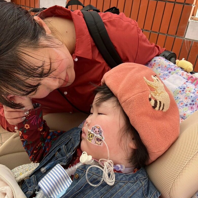 5歳3か月、寝たきりになって初めて外出したとき