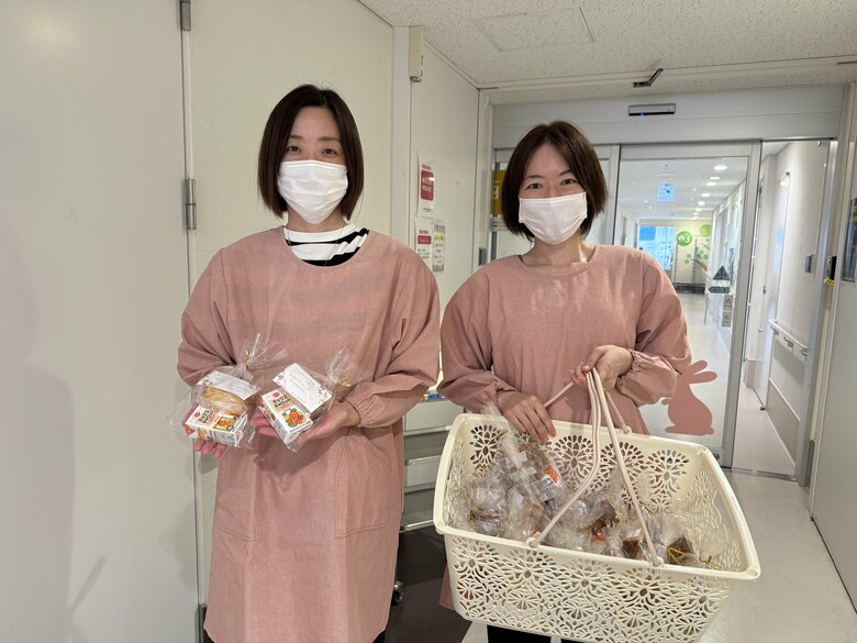 付き添い入院中のご家族にスイーツを届けた際の1枚