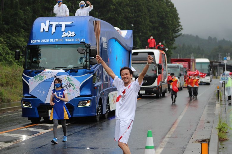 2020年の東京オリンピックで聖火ランナーに立候補。みごと宮城県の担当区間を走り抜けた