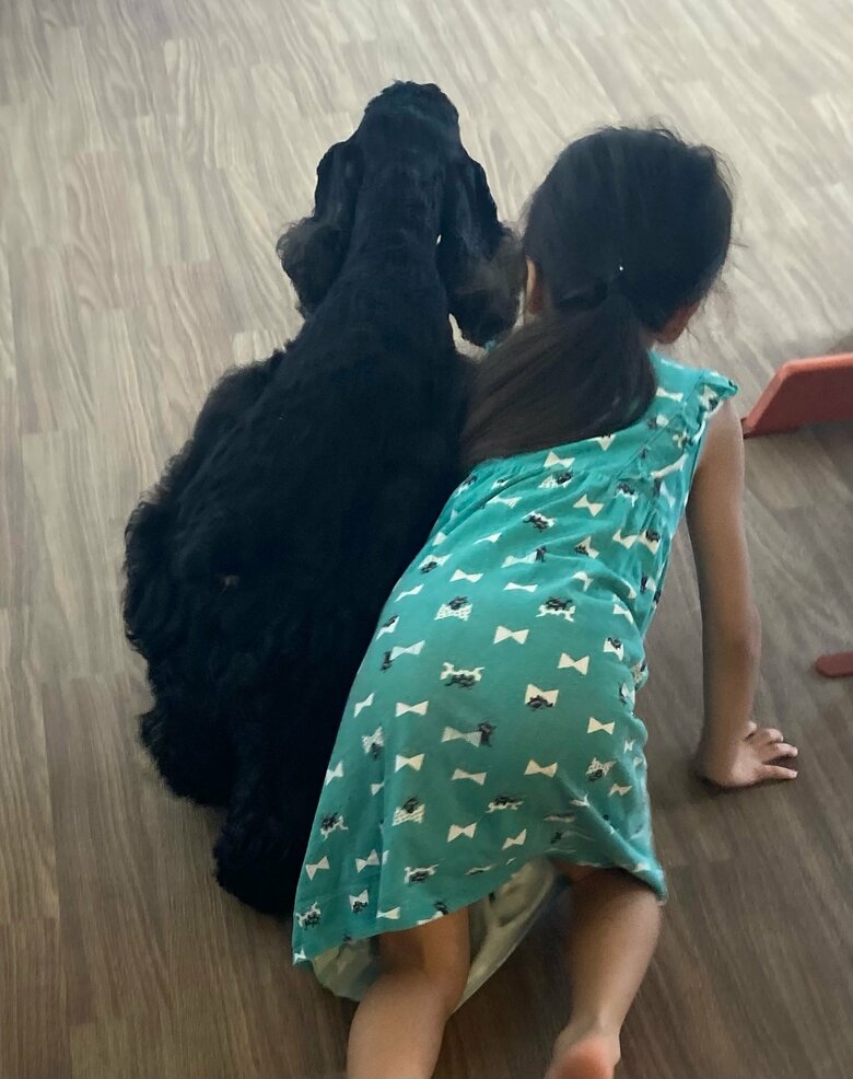 愛犬クーちゃんともおはなちゃんは大の仲良し