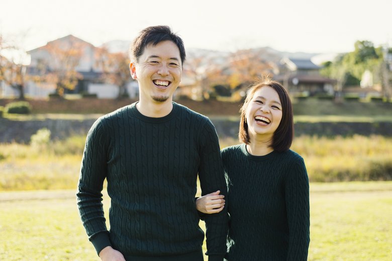 Couple having a good time in outdoors