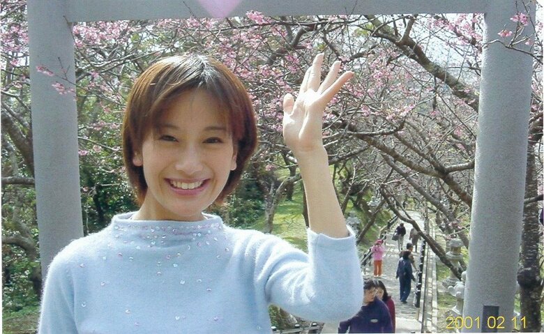 アナウンサー時代、プロ野球のキャンプ取材中のひとコマ（写真提供：大橋さん）