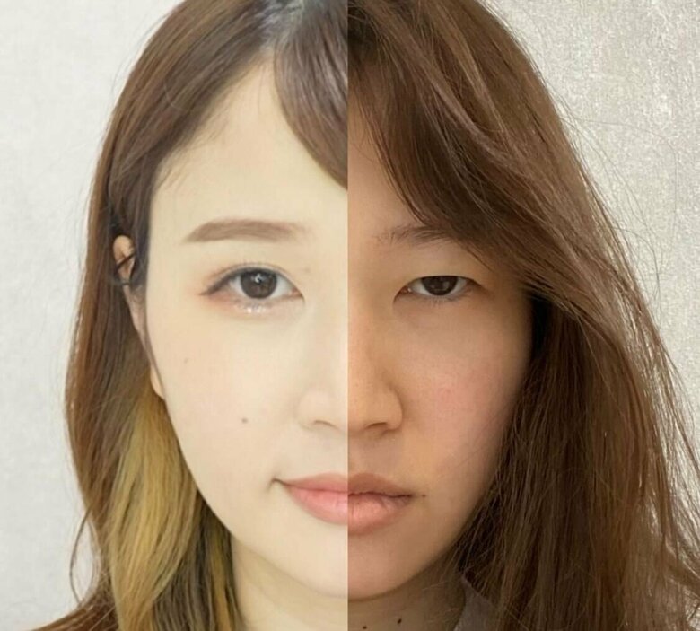 目の大きさの違いがスゴすぎます