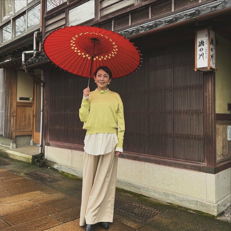 テレビ番組の収録で故郷の金沢を案内