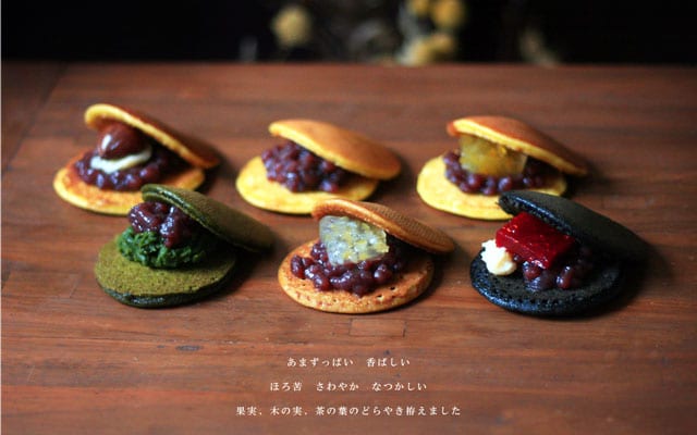 卒業生の店「どらやき キツネイロ」のどら焼き。オレンジ寒やりんごの蜜煮、ラムレーズンなどが入った果実のどら焼きが人気だ（森のおはぎ提供）