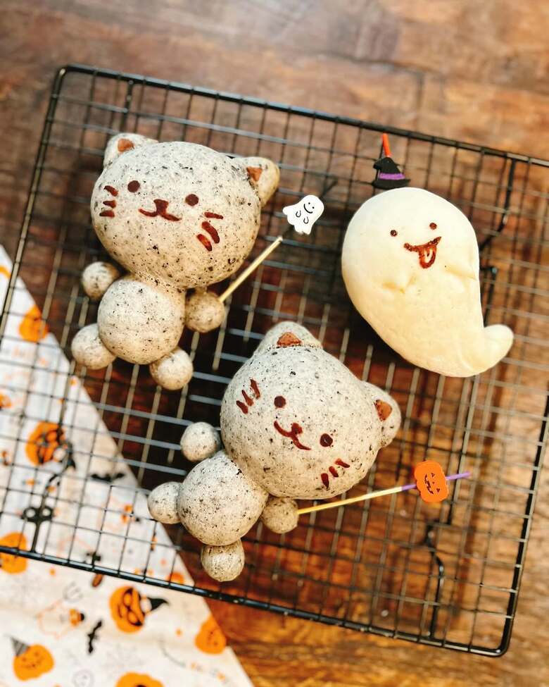 ハロウィンに手作りしたキュートな米粉パン
