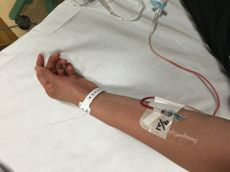 2週間繋いでいた点滴