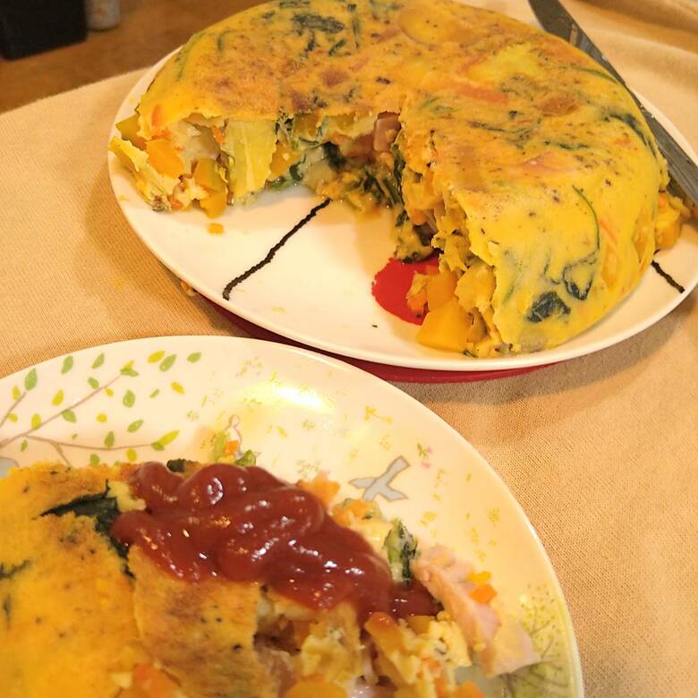 実際の炊飯器オムレツ