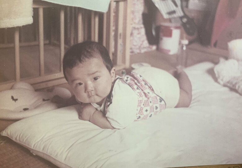 自宅にて。赤ちゃんのころのたいぞうさん