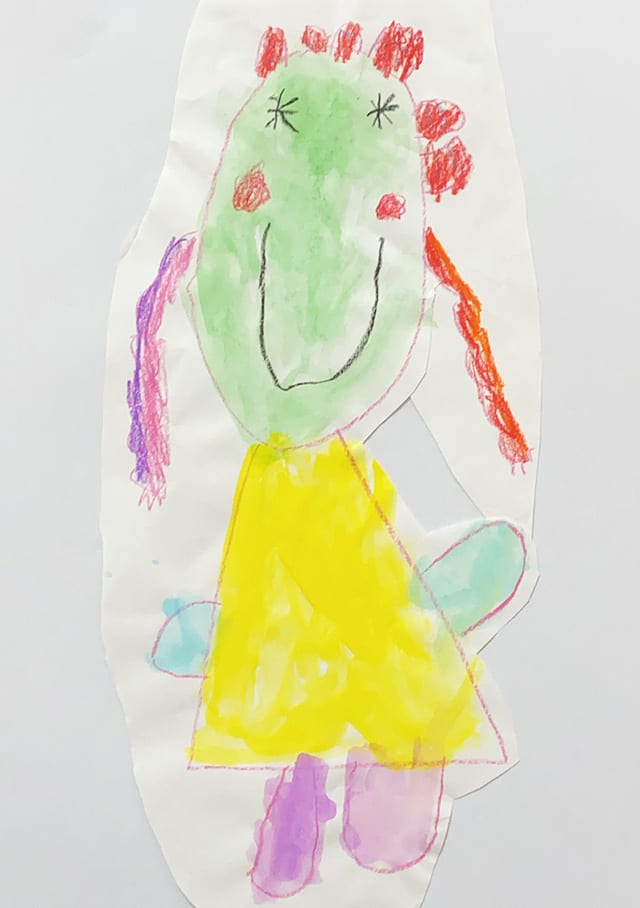2歳のときにSayaちゃんが描いた自画像