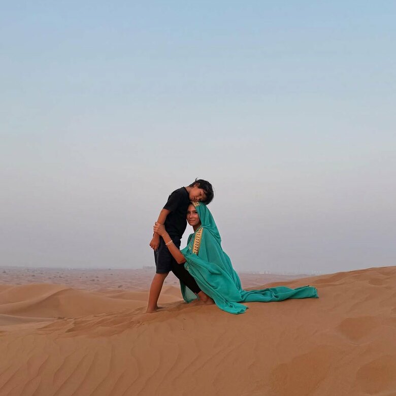 三男の学校終わりに月2回は行く砂漠にて