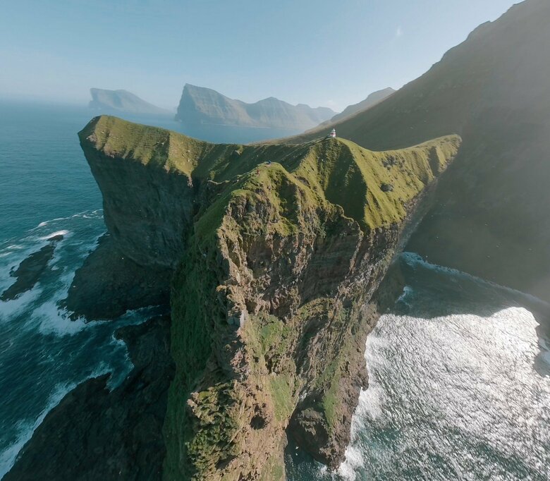 ドローンで撮影したデンマークの自治領・フェロー諸島