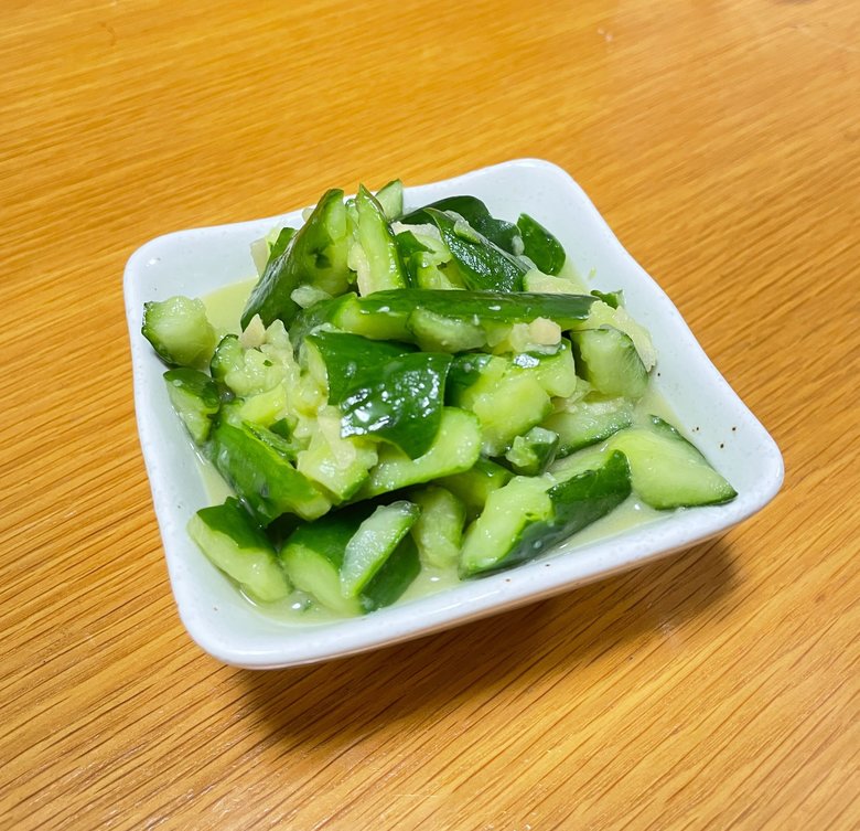 ジャスティンさんの紹介したドレッシングで作ったたたききゅうり