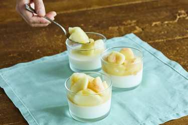 桃の幸せパンナコッタのレシピ