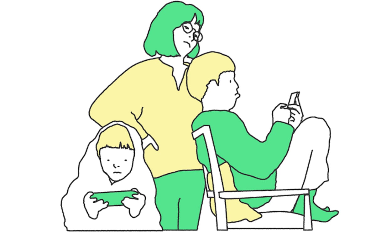 スマホゲームする夫