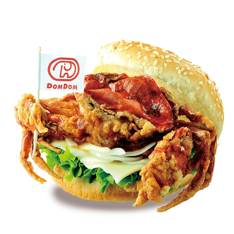 ソフトシェルクラブをサンドし、身・みそ・殻の旨みなど“丸ごと”カニを堪能できる商品として売切れ店が続出した伝説のバーガー（※現在は未販売）