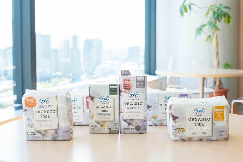 オーガニックコットンを使用したシリーズは、生理用品の快適性を追求した「#NoBagForMe」の先駆け