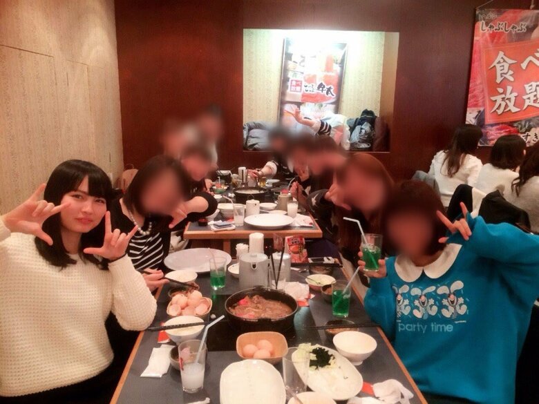 短大2年生のころ、打ち上げの場で