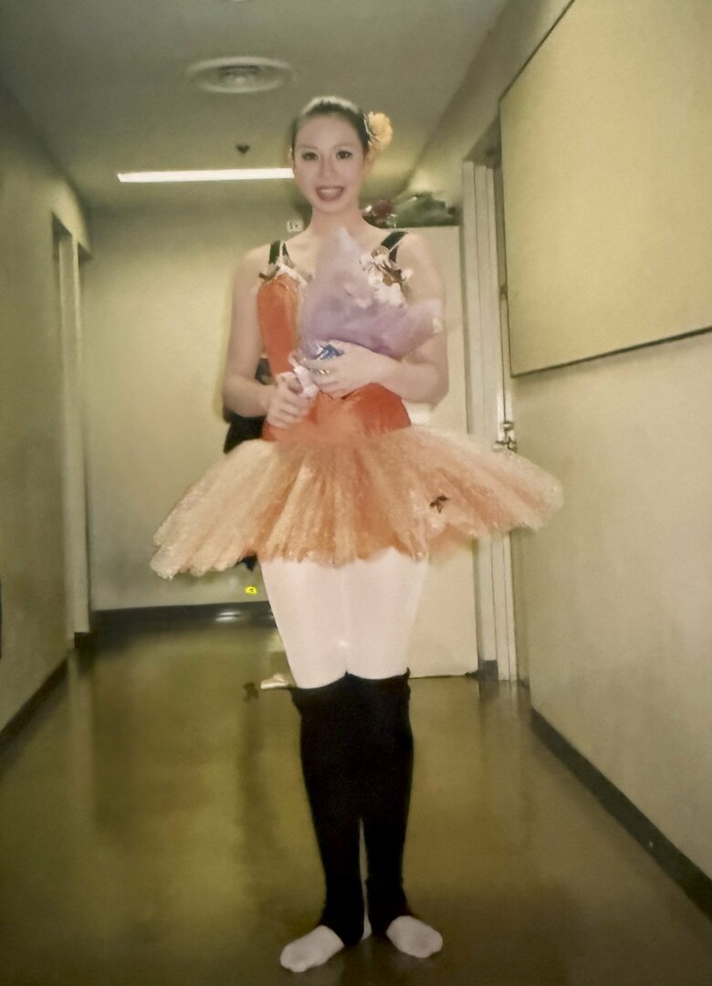 発病前の2002年に。バレエ発表会に出た梅津さん