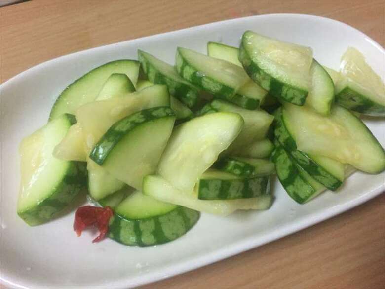 すいかの皮の塩漬け