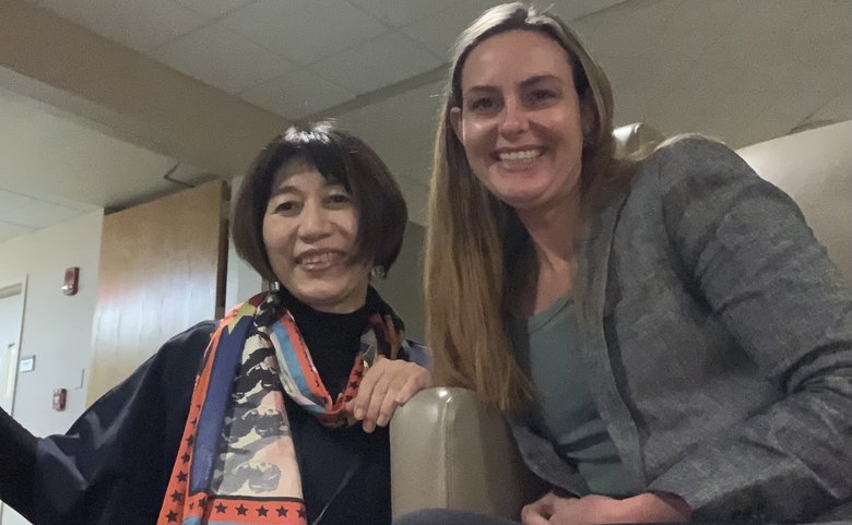 研修期間中、モーハウスに共感してくれている現地の母乳育児支援団体代表との面会も果たした