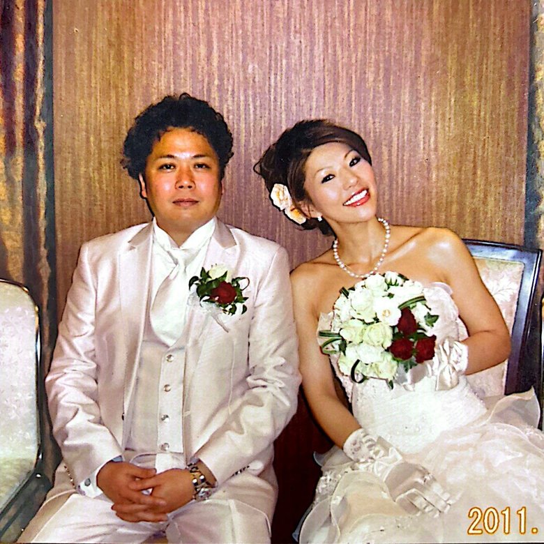 結婚式のツーショット