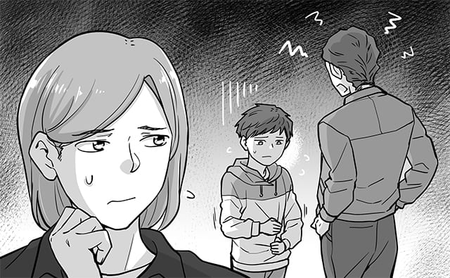 男親が子どもを説教するイメージイラスト