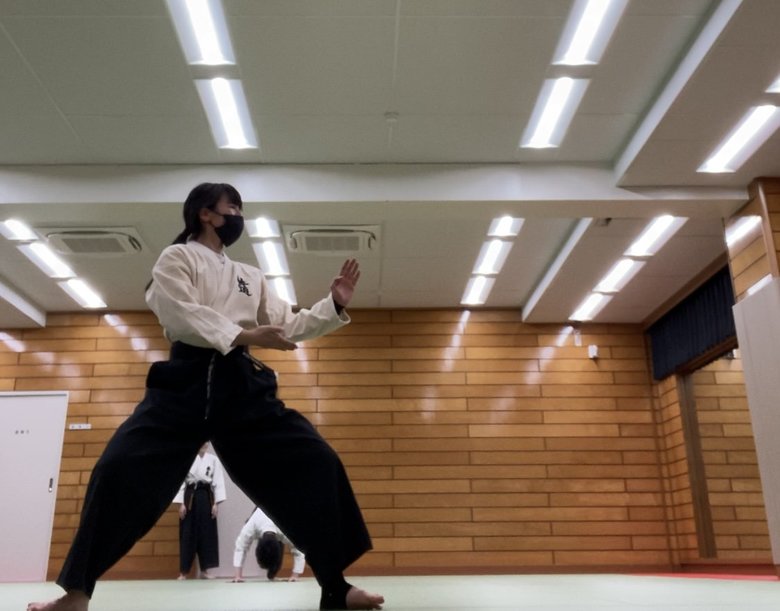 躰道の練習中　立ち姿が勇ましい