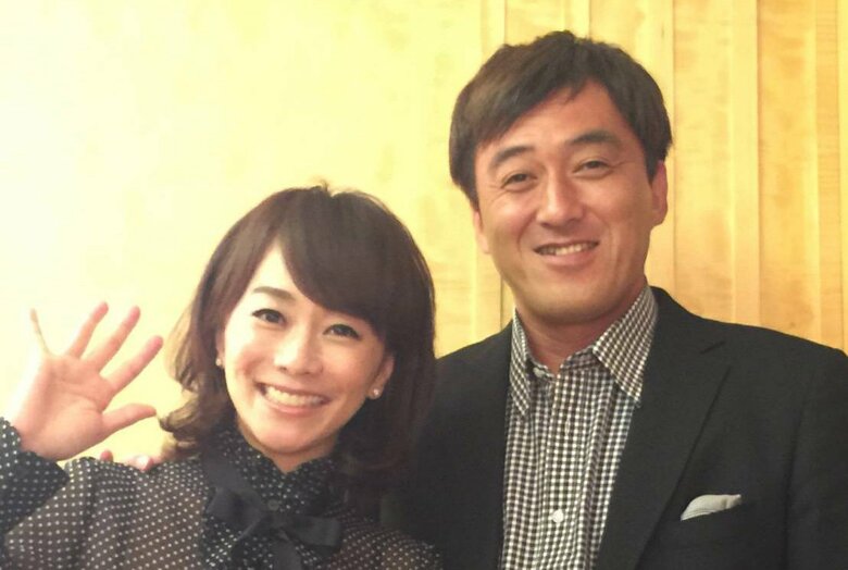 現役引退直後に撮ったご主人とのツーショット