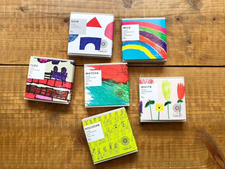 重度障がいのあるバディ（スタッフ）が描いたアートを使用した商品「タブレット」