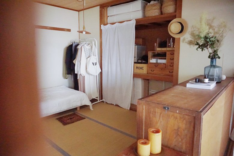 汚れた襖を外してイメージ変化