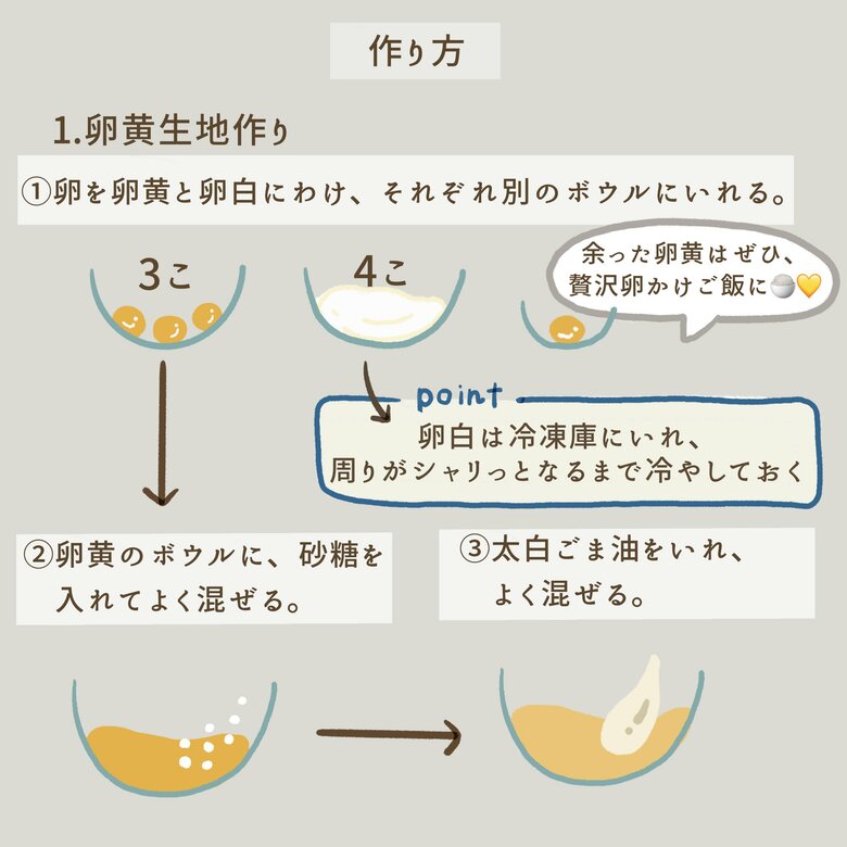 卵白は冷凍庫で冷やすことが重要
