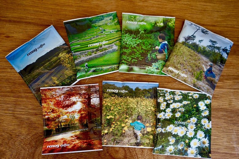 ドリップバッグのパッケージ写真は竹内さん自身が静岡で撮影した