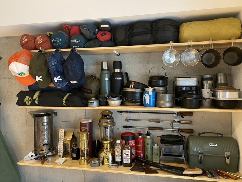 西村さん愛用のキャンプグッズたち
