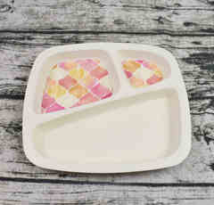 ダイソー「バンブーファイバー仕切りプレート」“ワンプレートレシピ”を可愛く演出